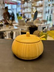 BAMBU KAŞIKLI ŞEKERLİK/BAHARATLIK 13,5X13X9CM