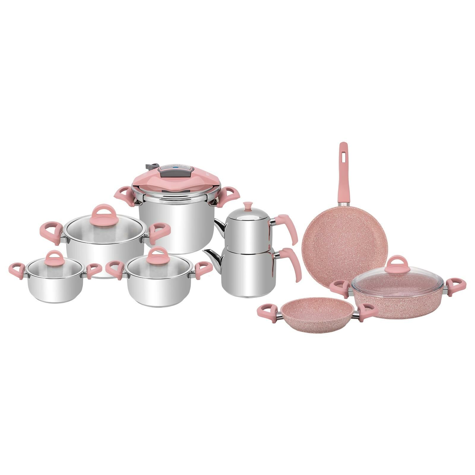 KARACA KİTCHEN MİX 15 PARÇA ÇELİK GRANİT ÇEYİZ ST
