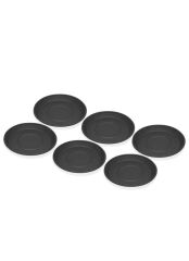 SİYAH GALVANİZ 6 ADET ÇAY TABAĞI