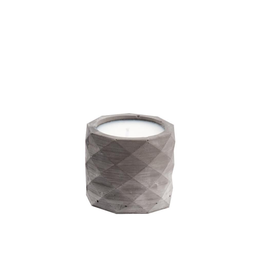 GRİ GEOMETRİK MUM 6X7CM