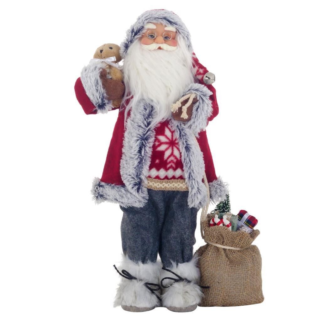 KIRMIZI GRİ NOEL BABA 46CM