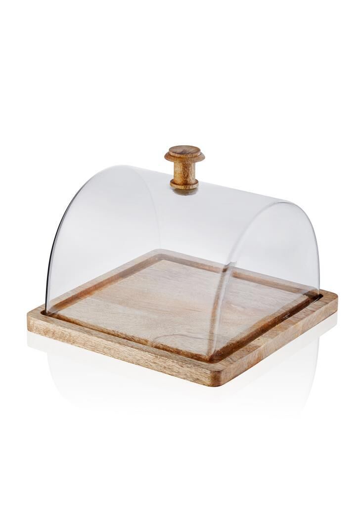 MADERA DİKDÖRTGEN KEK SAKLAMA FANUSU 18X24X24CM