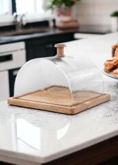 MADERA DİKDÖRTGEN KEK SAKLAMA FANUSU 18X24X24CM