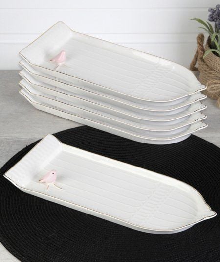 KUŞLU DİKDÖRTGEN TABAK 23 cm