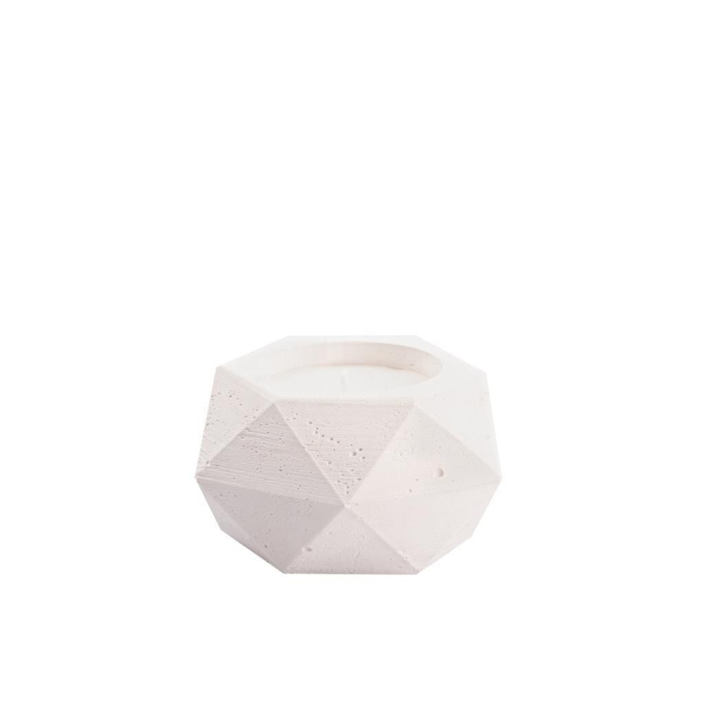 BEYAZ MERMER DESEN GEOMETRİK MUM 11CM