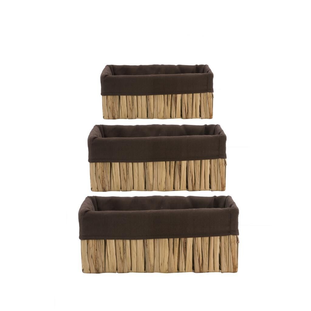 BEJ HASIR DİKDÖRTGEN 3'LÜ SEPET