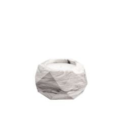 GRİ BEYAZ MERMER DESEN GEOMETRİK MUM 11CM