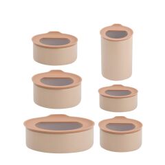 FIKA ONE SERAMİK SAKLAMA KABI 6 PARÇA PEMBE