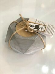 GRİ GEOMETRİK MUM 11CM