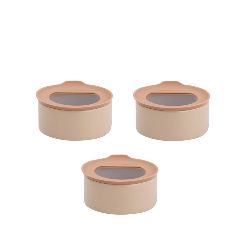 FIKA ONE SERAMİK 3'LÜ SAKLAMA KABI PEMBE 600ML