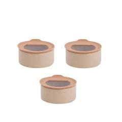 FIKA ONE SERAMİK 3'LÜ SAKLAMA KABI PEMBE 600ML