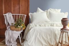 FRILL VANİLYA %100 PAMUK YIKAMA ÇİFT KİŞİLİK NEVRESİM TAKIMI