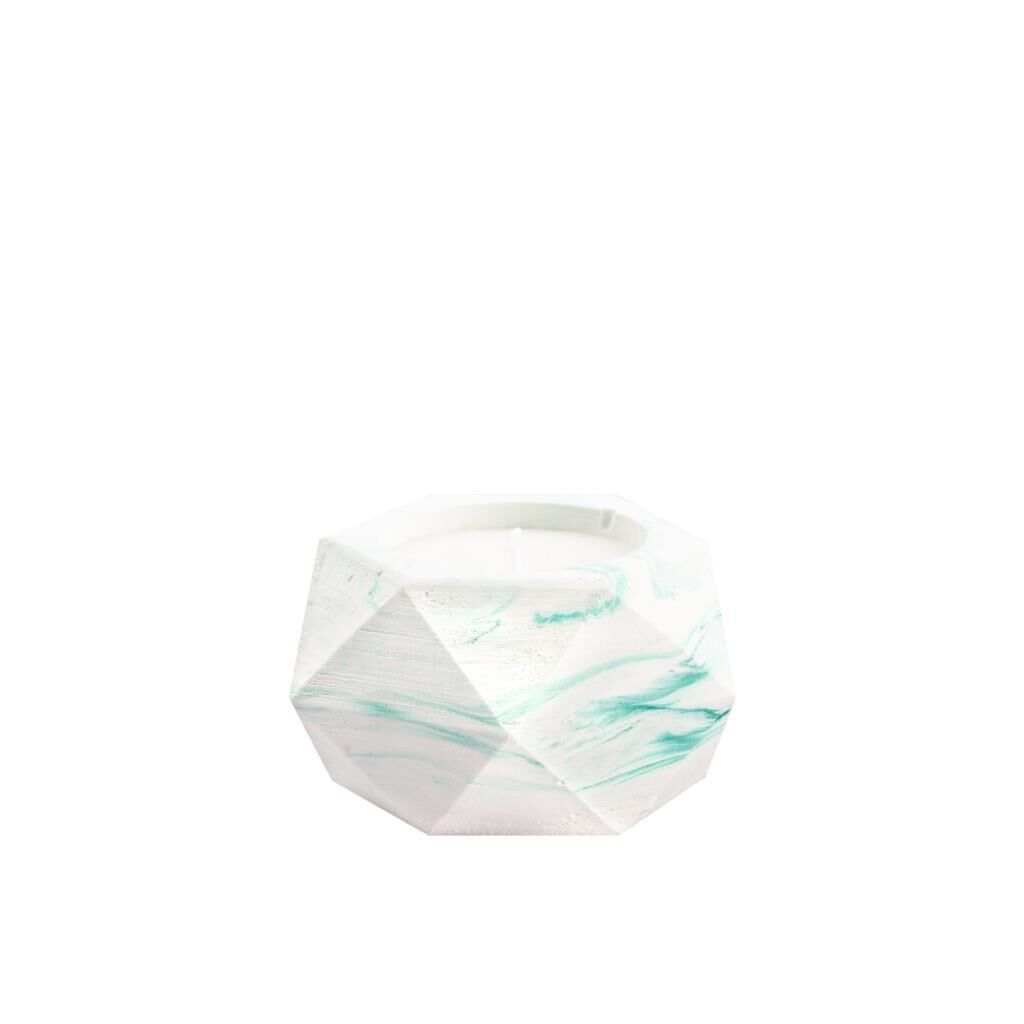YEŞİL BEYAZ MERMER DESEN GEOMETRİK MUM 11CM