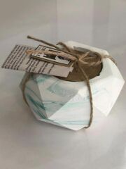 YEŞİL BEYAZ MERMER DESEN GEOMETRİK MUM 11CM