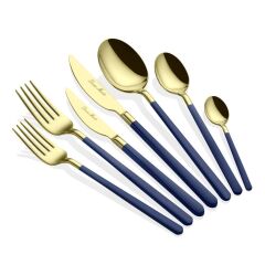 ALLEGRA DARK BLUE GOLD 42 PARÇA ÇATAL KAŞIK BIÇAK SETİ