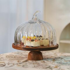 TERRY AKASYA AĞACI CAM KEK FANUS 31X10CM