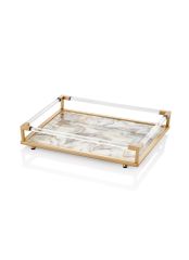 KREM ALTIN MERMER TEPSİ 40CM