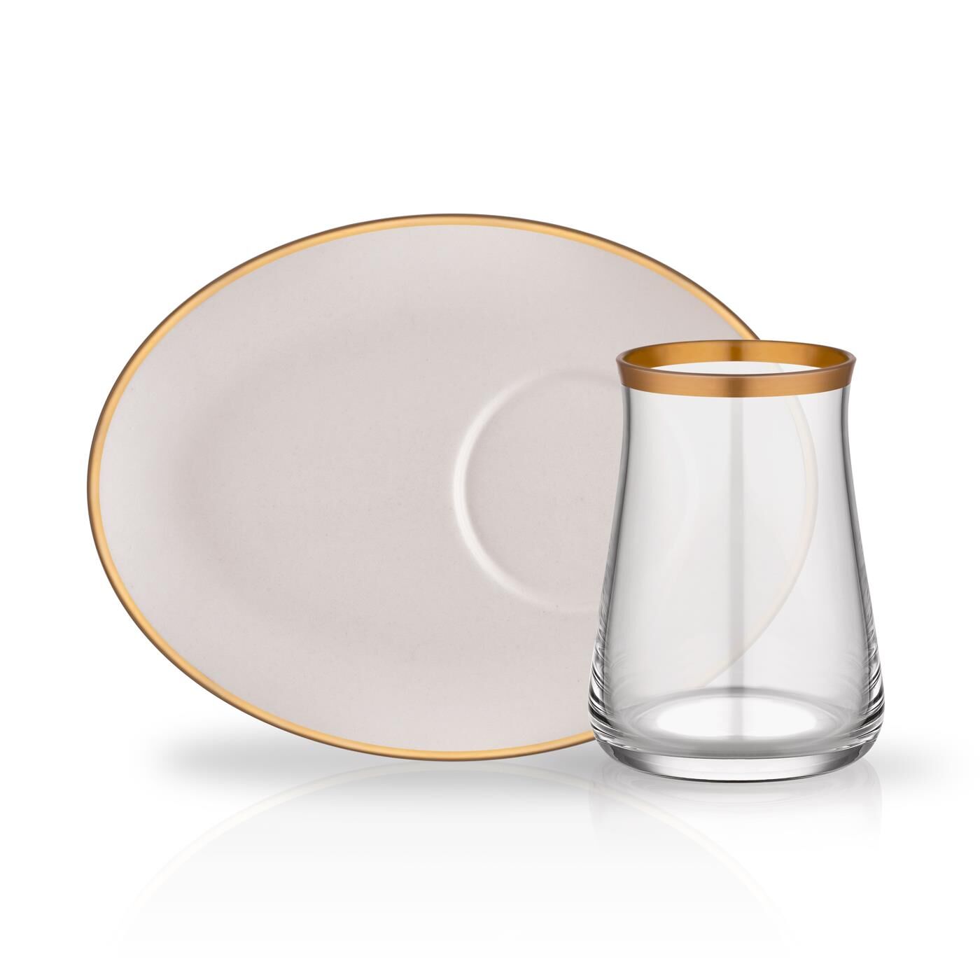 SOFT BEYAZ GENİŞ TABAKLI 6 KİŞİLİK ÇAY SET