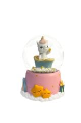 PEMBE UNICORN IŞIKLI MÜZİKLİ KAR KÜRESİ DESEN2