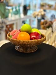 KAHVERENGİ SENTETİK RATTAN AYAKLI MEYVELİK 25X10CM