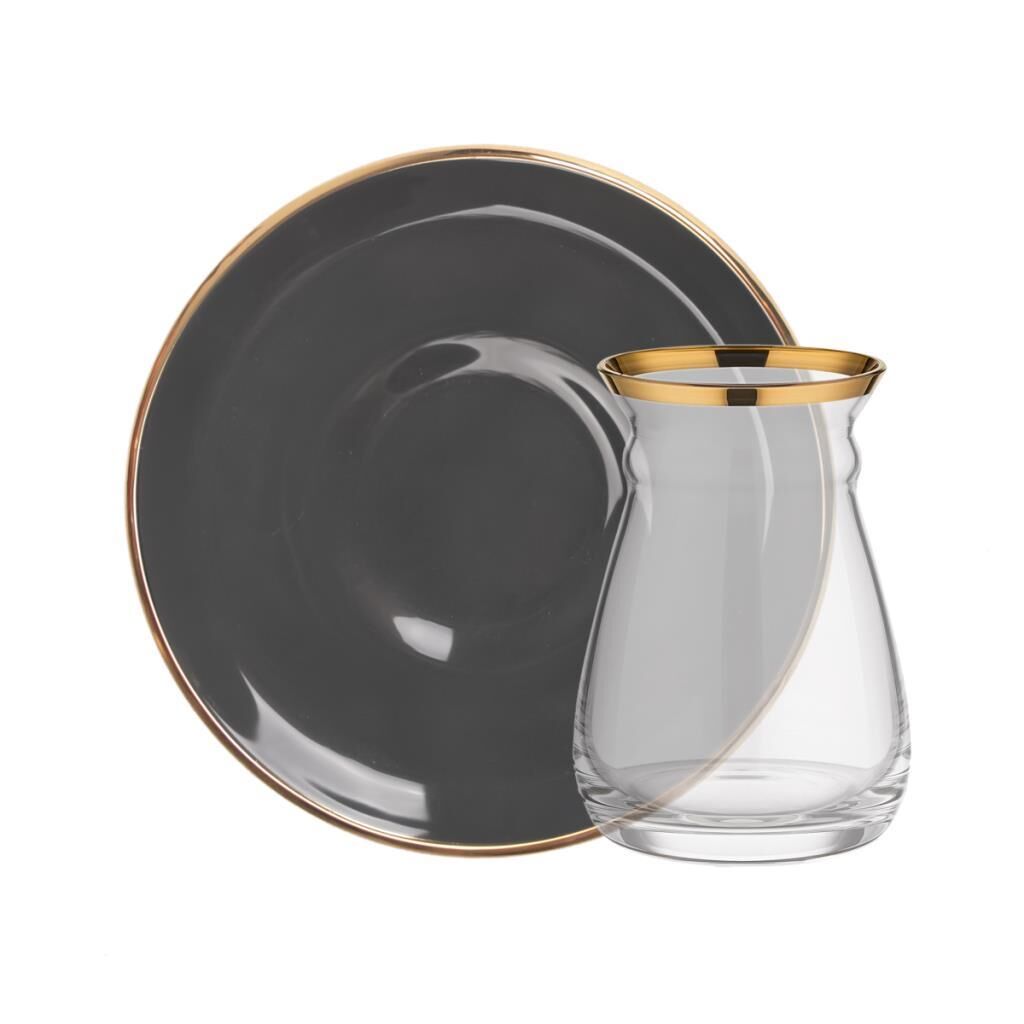 SOLID ANTRASİT TEK KİŞİLİK ÇAY SETİ