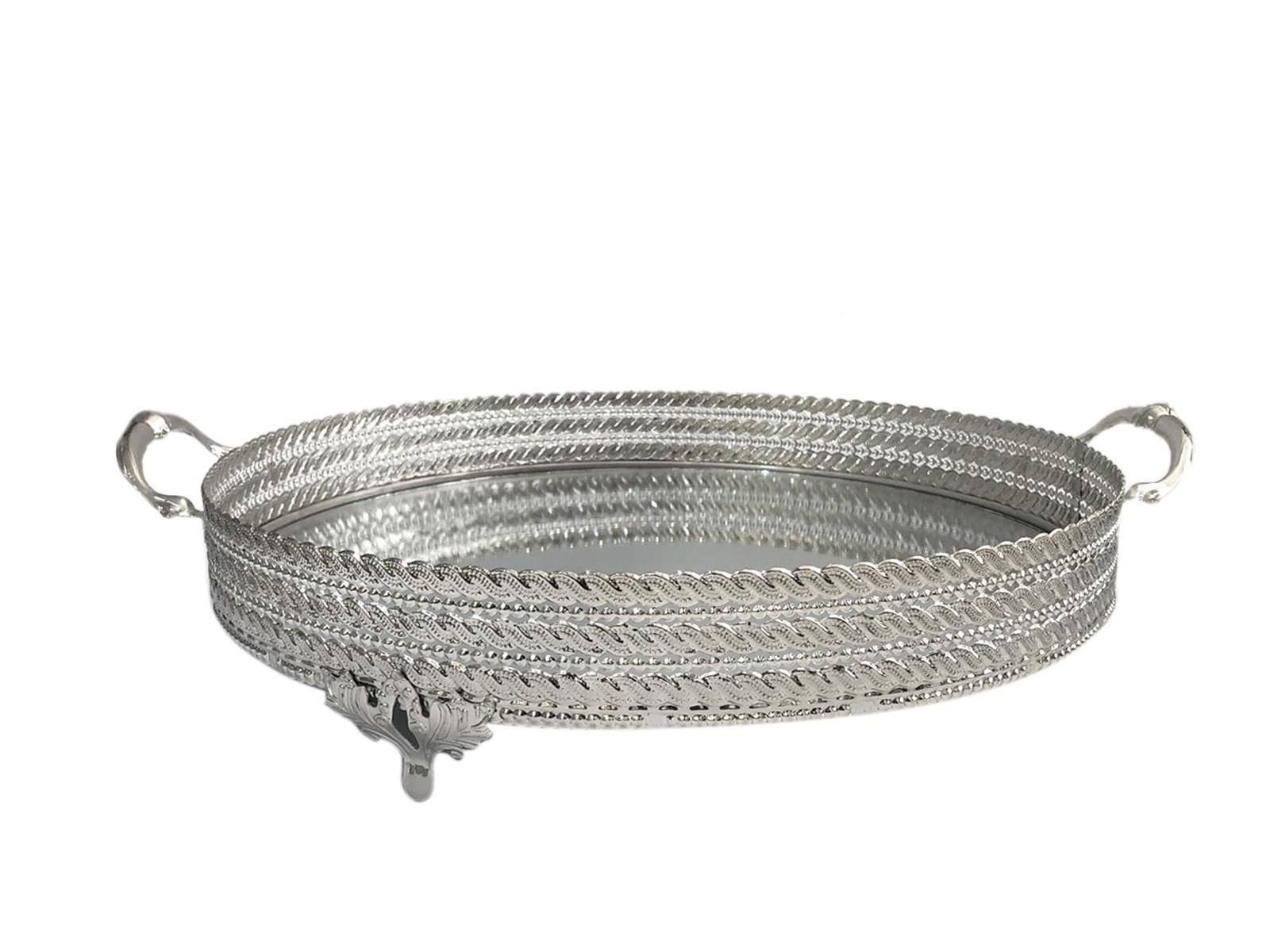 ZEYVE GÜMÜŞ OVAL TEPSİ 35cm
