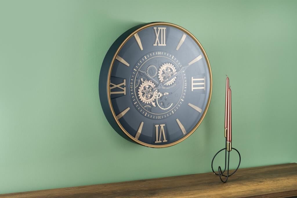 SİYAH ALTIN ÇARKLI DUVAR SAATİ 59CM