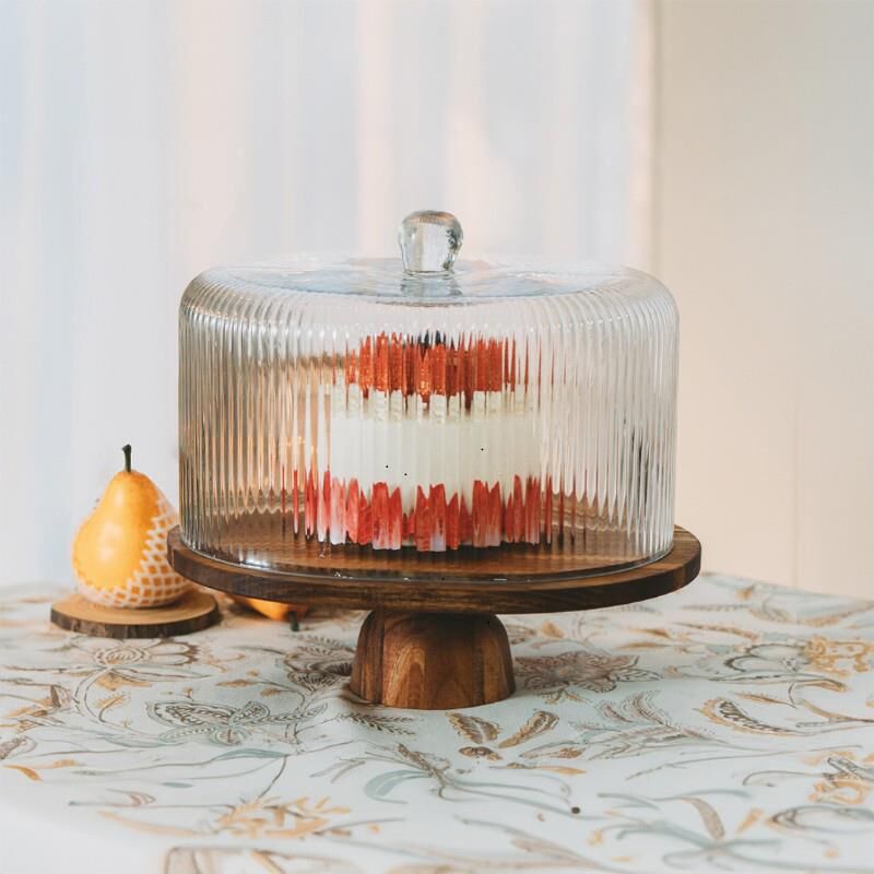 STRIPE AYAKLI OVAL CAM KEK FANUSU 33X27CM