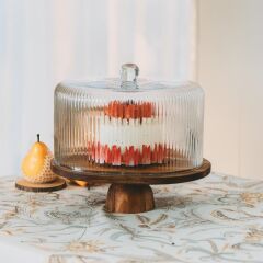 STRIPE AYAKLI OVAL CAM KEK FANUSU 33X27CM