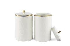 BEYAZ GOLD LAVANTA KABARTMALI 2'Lİ KAVANOZ 12X17CM