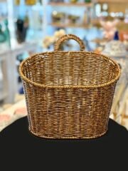 KAHVERENGİ SENTETİK RATTAN ASKILI SEPET 25X15X29CM