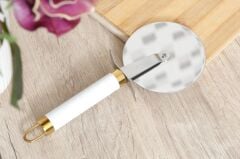 AROX BEYAZ METAL ALTIN PİZZA EL RULETİ 21,5CM