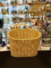 BEJ SENTETİK RATTAN ASKILI SEPET 21X11X27CM