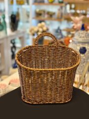 KAHVERENGİ SENTETİK RATTAN ASKILI SEPET 21X11X27CM