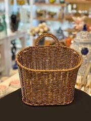 KAHVERENGİ SENTETİK RATTAN ASKILI SEPET 21X11X27CM