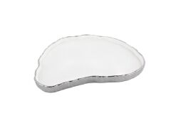 BEYAZ GÜMÜŞ SERVİS TABAK 33X26CM