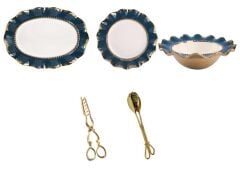 LACİVERT ALTIN 5 PARÇA SOFRA SERVİS SETİ