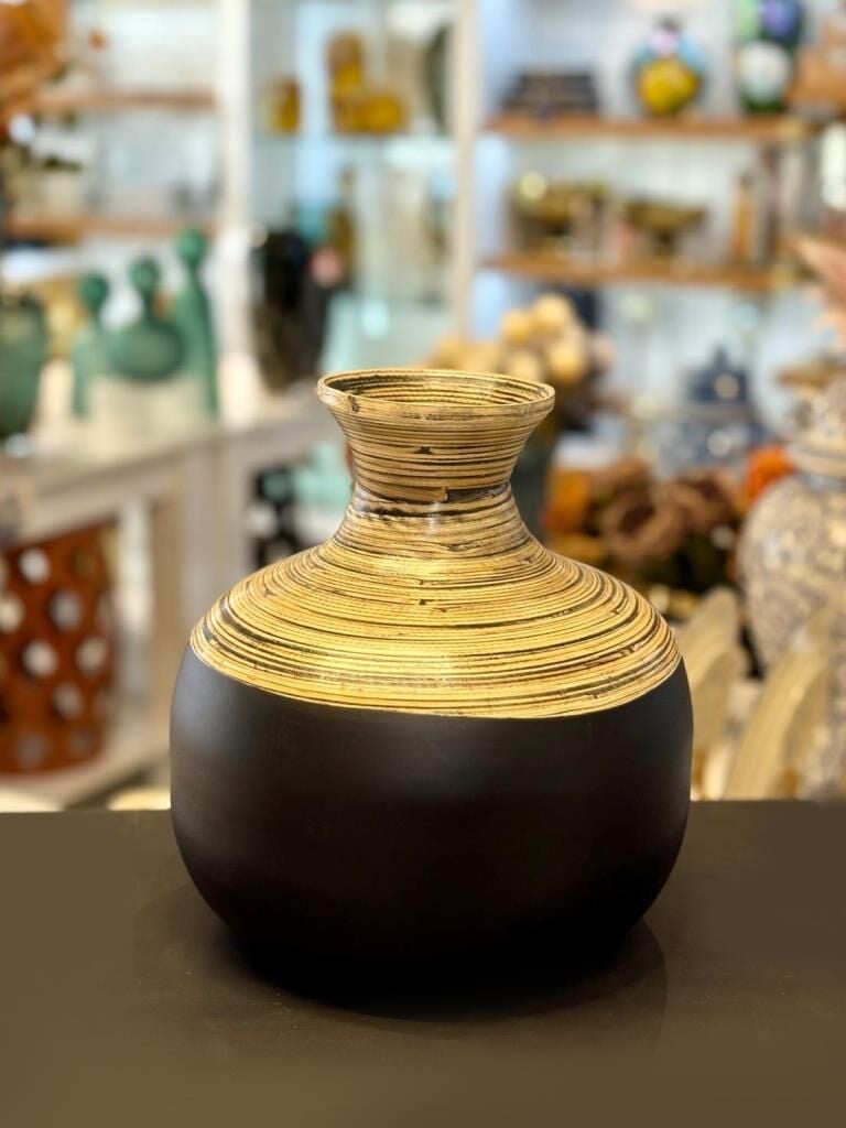 BAMBU SİYAH VAZO 14X26CM