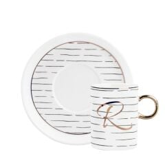 MONO R HARFİ TEK KİŞİLİK TÜRK KAHVESİ FİNCANI