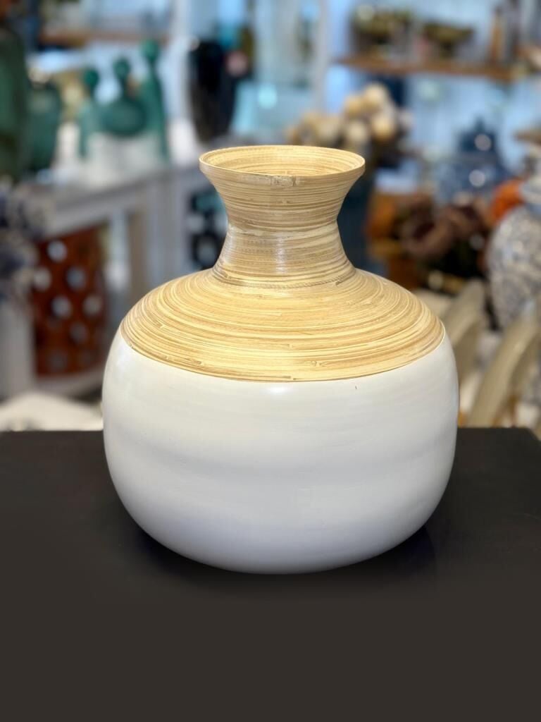 BAMBU BEYAZ VAZO 14X26CM