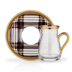 EKOSE GRİ KULPLU 6 KİŞİLİK ÇAY SETİ