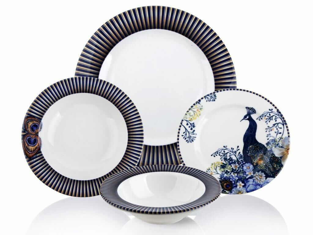 TAVUZKUŞU DESEN 6KİŞİLİK 24PARÇA YEMEK TAKIMI