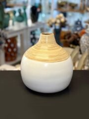 BAMBU BEYAZ VAZO 13X24CM