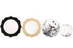 SİYAH BAHAR DALI  DESEN 6 KİŞİLİK 24 PARÇA YEMEK TAKIMI