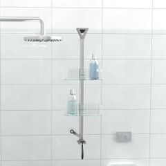 YÜKSEKLİK AYARLI OVAL BANYO RAFI ŞEFFAF