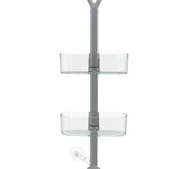 YÜKSEKLİK AYARLI OVAL BANYO RAFI ŞEFFAF