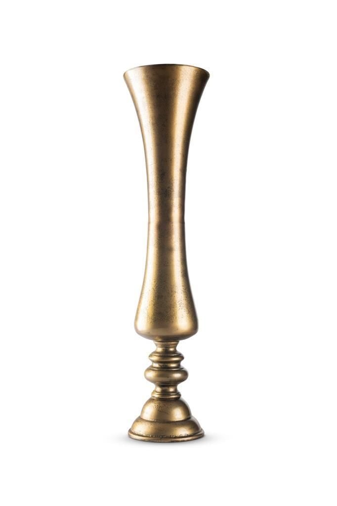 METAL ESKİTME GOLD YER VAZOSU 84x20 CM