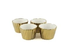 BEYAZ GOLD 4'LÜ KASE SETİ 10X7CM