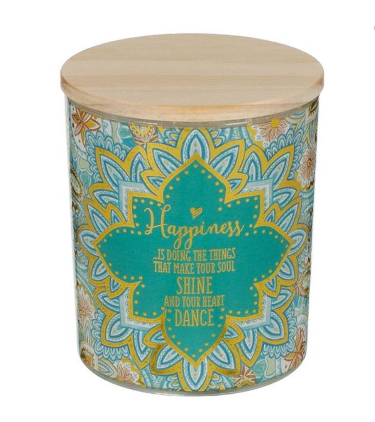 MAVİ ETNİK DESEN KAVANOZ MUM 9X10CM