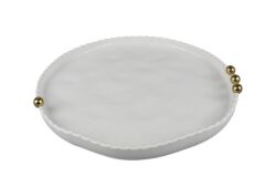 BEYAZ GOLD TOPLU PORSELEN SERVİS TABAK 29CM